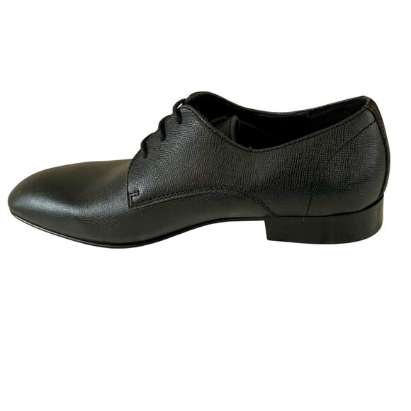 BP Albert Plain Toe Derby Black Saffiano Leather 9 Ortholite Eco Insole New - Picture 4 of 8